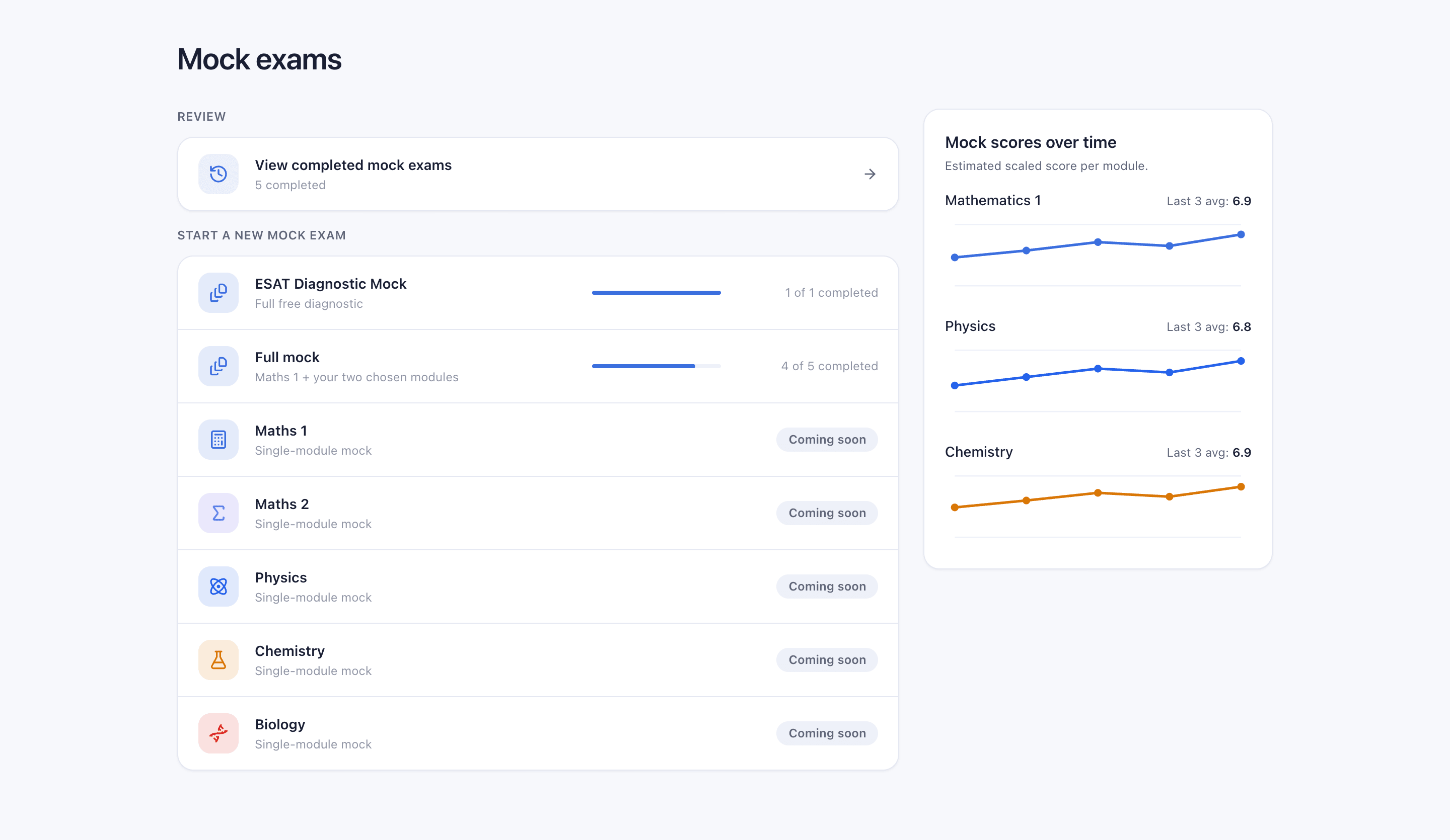 Mock exams — Trivial app