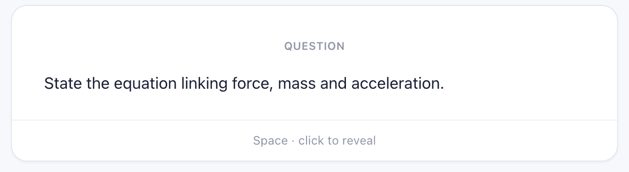 A flashcard being reviewed